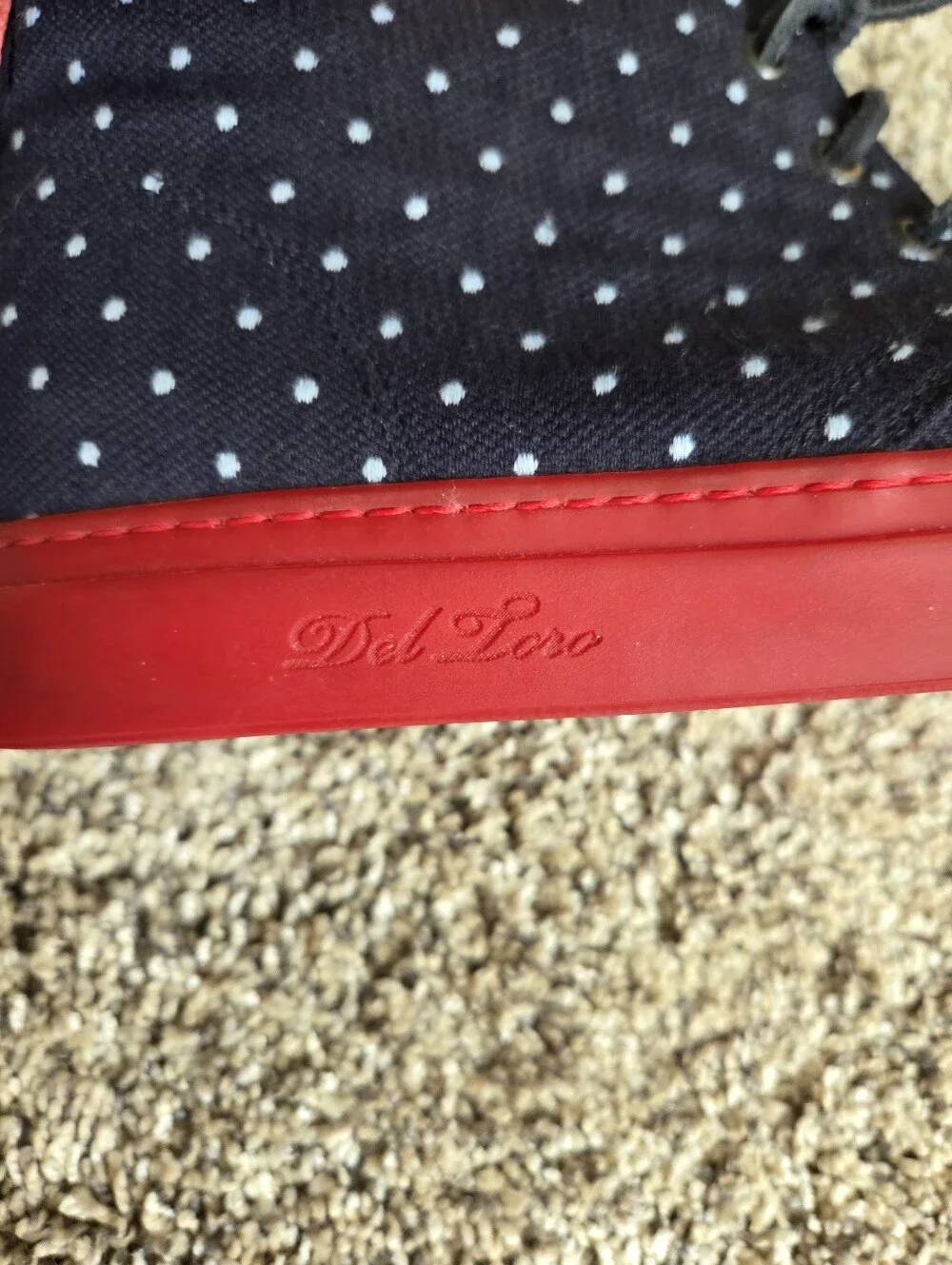Del Toro Men's Alto Sunbrella‎ Leather Dot High Top Italy Chukka Sneakers Size 9